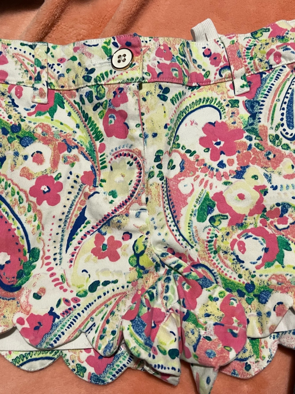 Crown & Ivy Kids Floral Paisley Shorts in Pink, Green & Blue